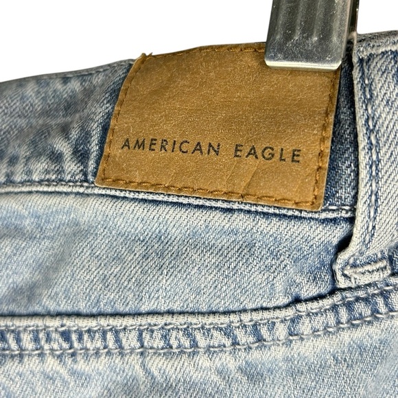 American Eagle Highest Rise Mom Short Blue Plaid Denim Women’s Size 4 Preppy - Picture 8 of 13
